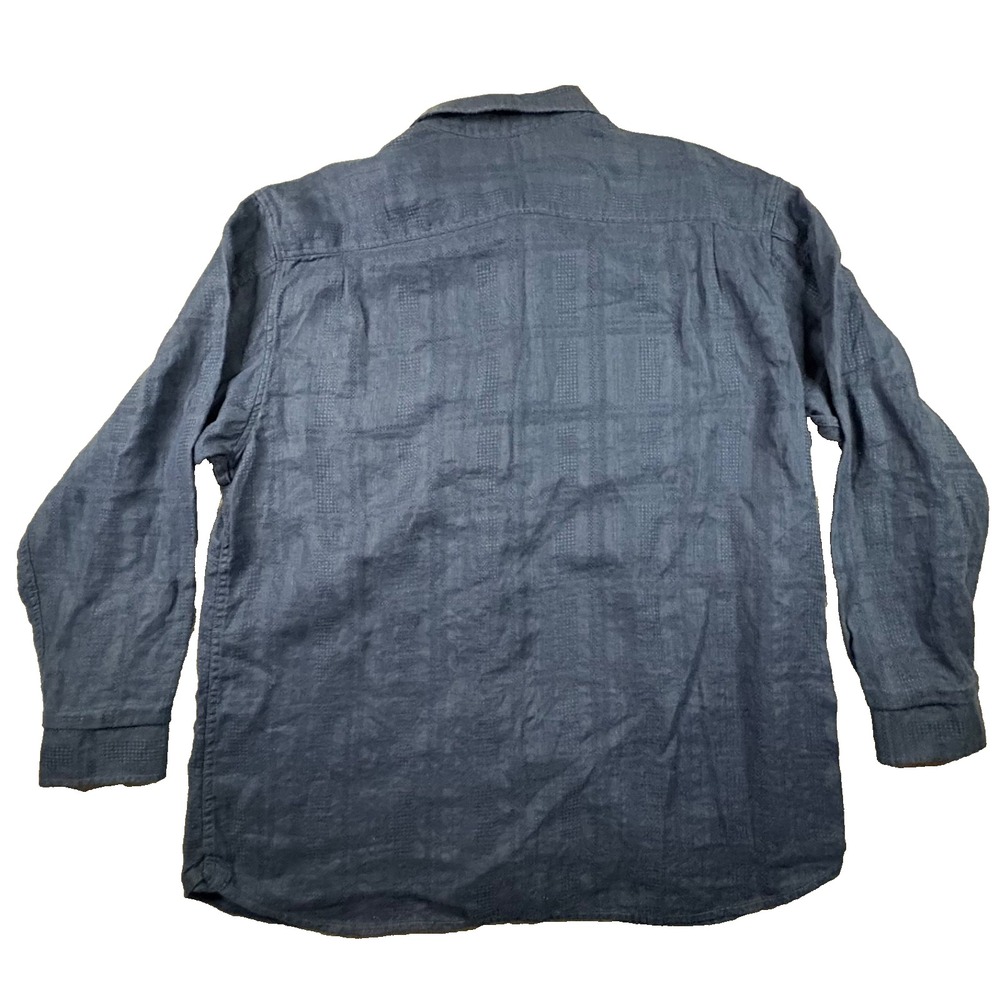 Tommy Bahama Men's XL Navy Linen Jacquard LS Button Up Shirt SEE DESCRIPTION - Picture 3 of 13